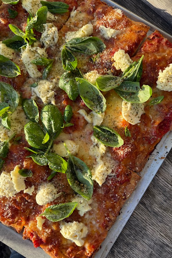 Topped pizza focaccia.