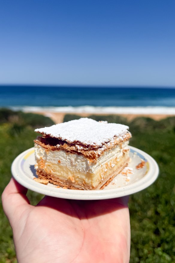 Vanilla slice at Burnt Honey Bakery. 