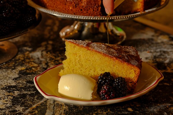 Olive oil cake.
