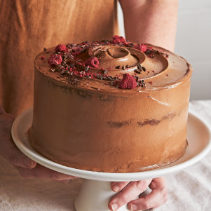 Cocoa sour cream layer cake from Beatrix Bakes: Another Slice by Natalie Paull (Hardie Grant Books, RRP $50.
