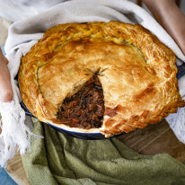 Family-size beef and Guinness pie.