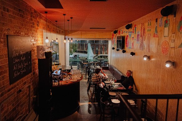 There is ample seating indoors and out. 