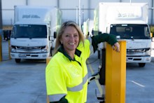 Team Global Express head of ESG Heather Bone at the western Sydney depot.