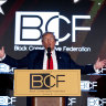 former president Donald Trump speaks at the Black Conservative Federation’s annual gala. 