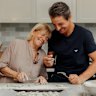 Giovanni Pilu with his mother, Maria, making spinach and ricotta gnocchetti with tomato sauce at their home.