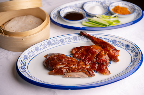 Go-to dish: Peking duck with hoisin sauce and Mandarin pancakes.