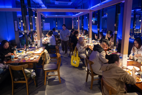 Diners at the new Butchers Buffet in Haymarket, the largest KBBQ in Sydney.