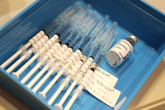 AstraZeneca vaccines ready to be administered in Perth earlier this month.