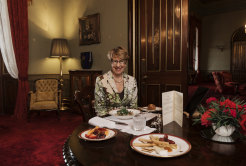 Mother of the bride and the Governor of NSW Margaret Beazley enjoying a spot of lunch recently at Government House.