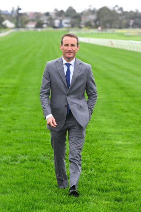 Oliver walks the track at Sandown on Wednesday as he announces his retirement.