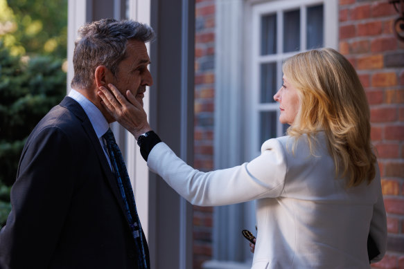 Rupert Everett and Patricia Clarkson in Gray: selling cupcakes to children in a shop is not her.