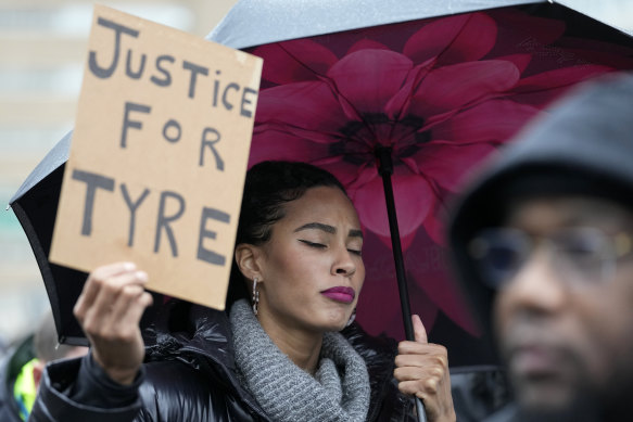 Protesters march in Memphis over the death of Tyre Nichols, who was beaten by Memphis Police.