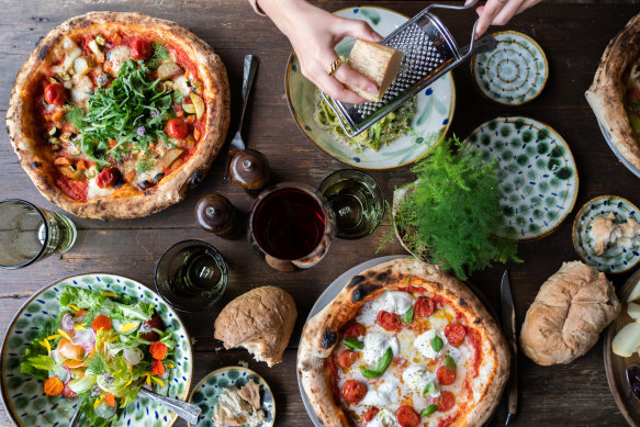 Pizzas at Trattoria Sul’Albero.