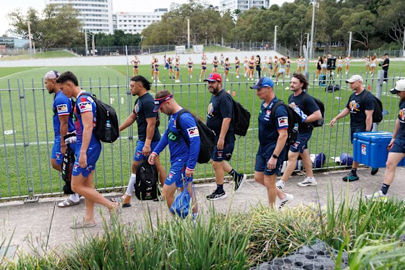 The Knights make the short walk to Accor Stadium for their captain’s run on Saturday.