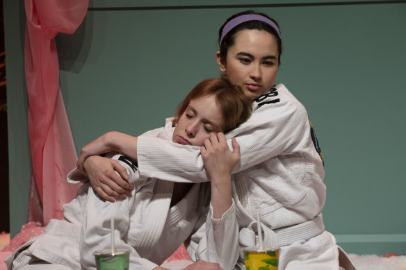 Hayley Edwards (left) and Jess Lu in Shhhh.