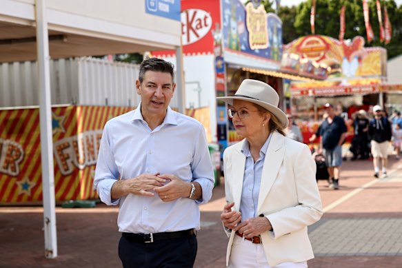 Liberal leader Sussan Ley with WA Liberal leader Basil Zempilas during her trip to the state last week.