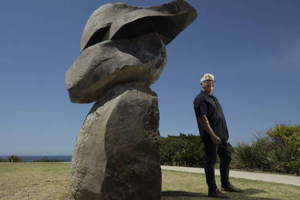 John Petrie with his winning work in Marks Park, Tamarama.