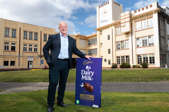 Mondelez global CEO Dirk Van de Put, at the Cadbury factory in the Hobart.