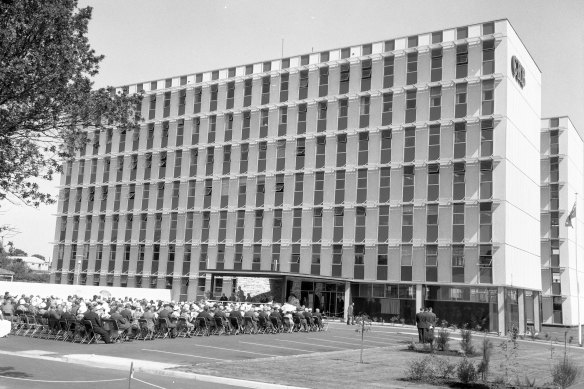 The Kew offices in 1961 on their opening day. The buildings housed VicRoads’ predecessor, the Country Roads Board.
