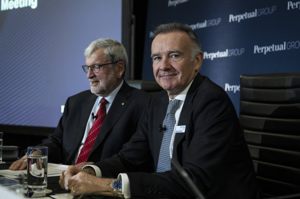 New Perpetual CEO Bern Reilly (right) was not supposed to inherit a mess. But he has.