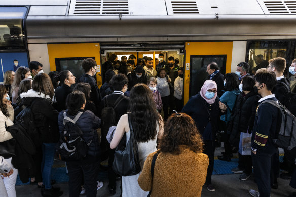 Commuters at Central Station on Wednesday.