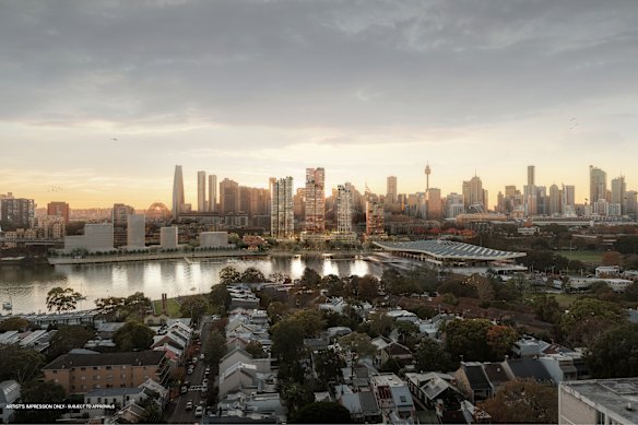 The Blackwattle Bay precinct west of Sydney’s business district will gain more than 7000 new homes.