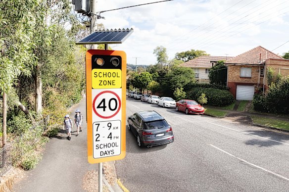 Some roads near Brisbane schools have 40km/h school zones.