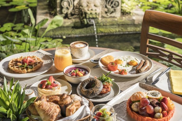 The breakfast buffet at Jimbaran Bay, Bali, has something for all tastes.
