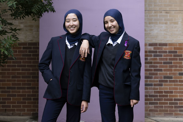 Sania (left) and Seema are two of the thousands of students with a refugee background who attend NSW public schools. 