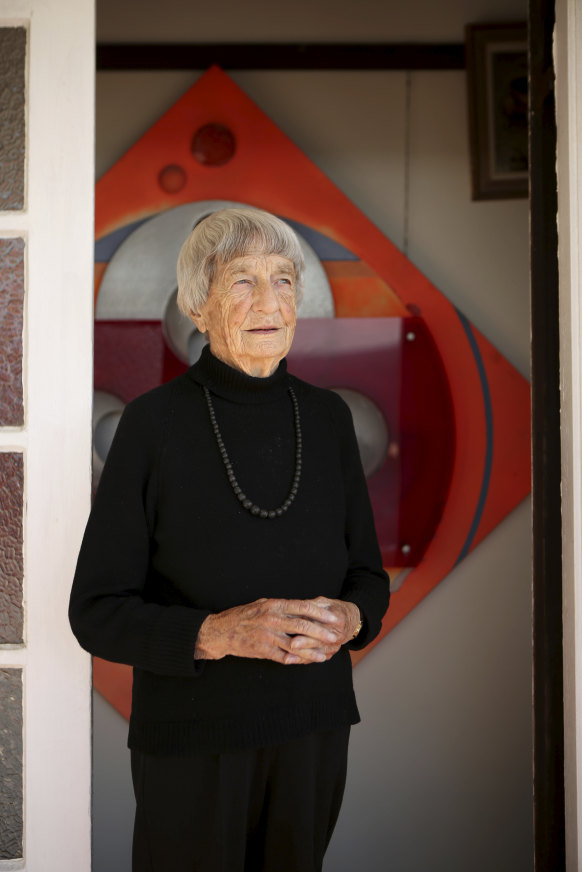 Ellen Waugh at home, aged 94. She died in January, aged 99. 