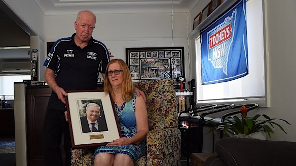 "Someone knows:" Des and Kathy Lindsell at their home in Gymea, where their son Jeffrey was killed in a fire.