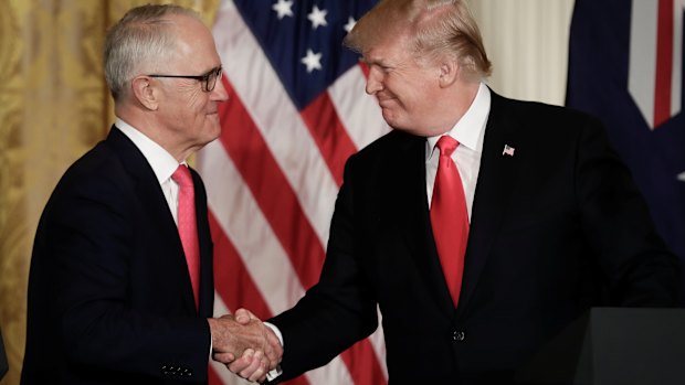 Malcolm Turnbull and Donald Trump at the White House last week.