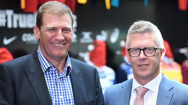 Michael Christian with new AFL Football Operations boss Steve Hocking.