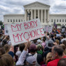 Crowds outsdie Supreme Court after its decision to overturn Roe v. Wade