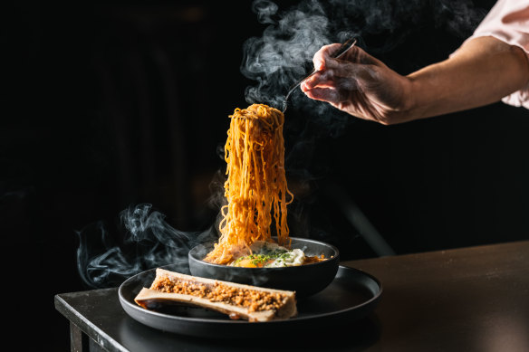 Bone marrow mee goreng.