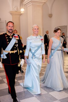 Princess Ingrid Alexandra with her parents Crown Prince Haakon and Crown Princess Mette-Marit attend the 18th birthday celebrations for Denmark's Prince Christian in 2023.