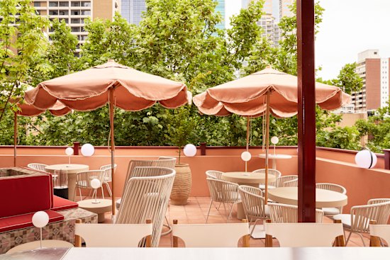 The third-storey rooftop terrace on Bourke Street.