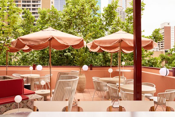 The third-storey rooftop terrace on Bourke Street.