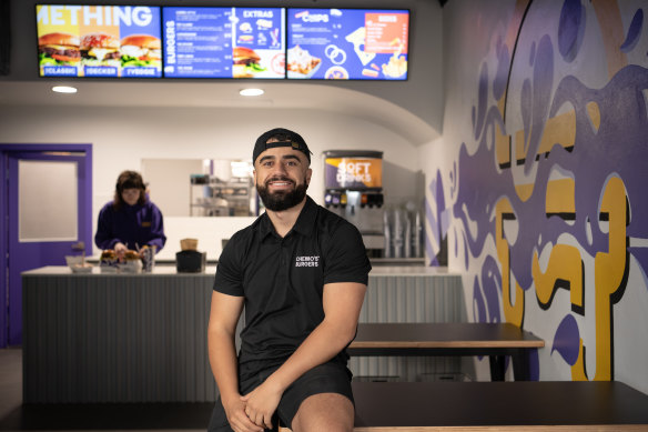 Ali Chebbani at his new Chebbo’s Burgers outlet in Marrickville.