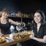 Restaurateur Nicki Morrison and solo diner Sarah Cowley at Flint in Fitzroy.