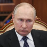 Russian President Vladimir Putin attends a meeting in Moscow on Wednesday.