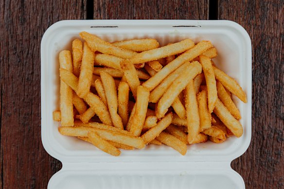 The chips at Splash Coffee and Canteen in Petersham.