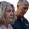 Debra and Martin Robinson speak to media outside court in Mexico.