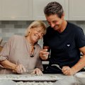 Giovanni Pilu with his mother, Maria, making spinach and ricotta gnocchetti with tomato sauce at their home.