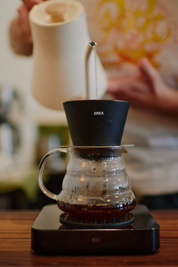 Filter coffee at Tortoise, roasted locally by Firebean.