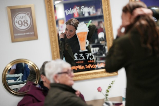 Catherine, Princess of Wales, meets customers during a visit to Café 98 inside East Anglia’s Children’s Hospices’ (EACH) shop on October 22, 2026 in Hoveton, England