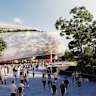 The abandoned plan for the Brisbane Arena at Roma Street.