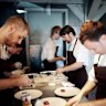 Redzepi and chefs working in the Noma kitchen in 2010.