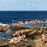 Bronte, people enjoying the warm weather. 