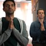 Naveen (Karan Soni) and Jay (Jonathan Groff) first encounter each other at a Hindu temple.